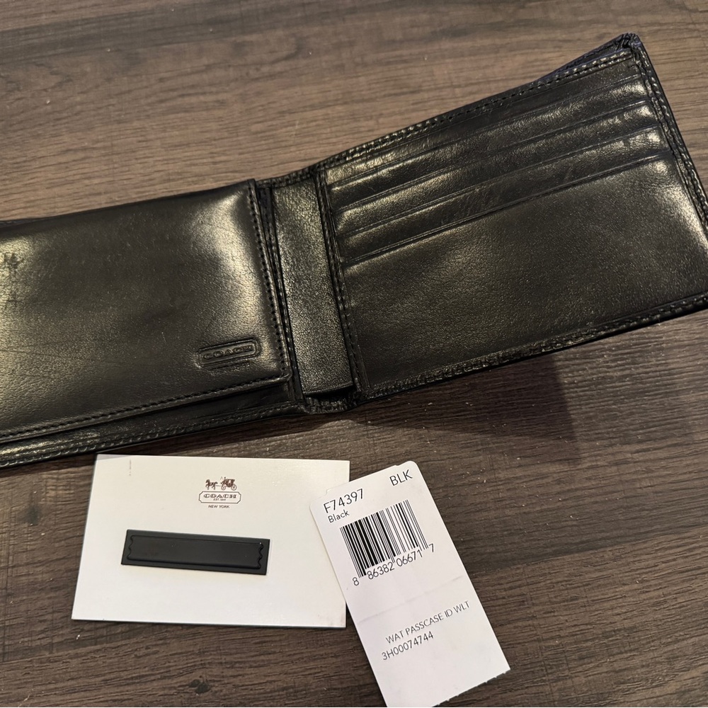 Coach Black Leather Card Holder